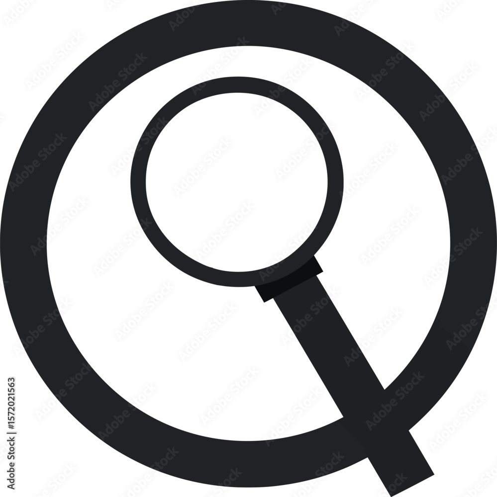 Fototapete a magnifying glass examines text, creating a search concept applicable for business presentations an