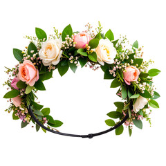  Flower crown on transparent background, floral headband head, flower hair wreath, png Photo Overlays 
