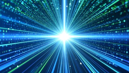 Digital light tunnel, radiating from central point