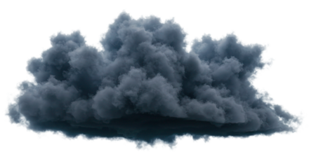Isolated stormy cloud image for weather forecast and graphic design projects, dark sky element download