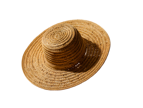 Straw hat isolated on white background summer fashion accessory
