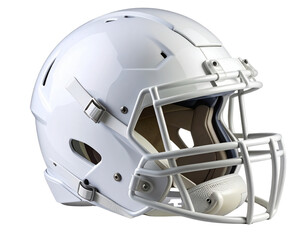 Fototapeta premium Three-Quarter Angle Mockup of White Football Helmet with Shadow, Transparent Background
