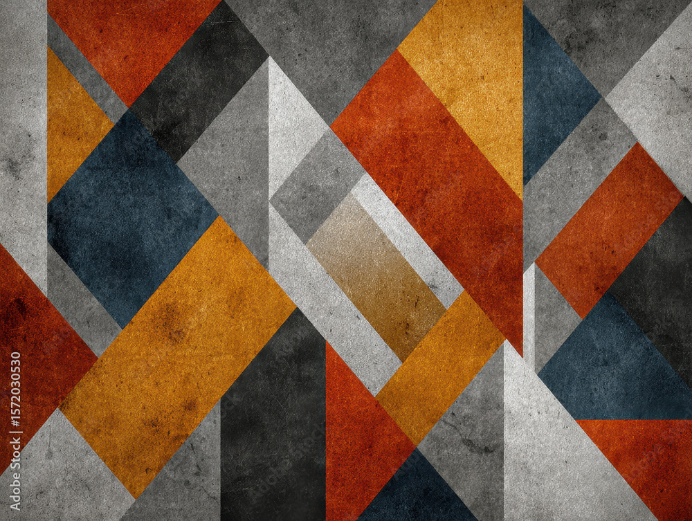 Poster abstract geometric pattern with diagonal lines and grunge texture