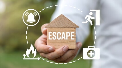 Home escape plan concept featuring fire safety and evacuation procedures