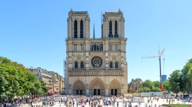 Notre-Dame de Paris cathedral on Cite island, France
