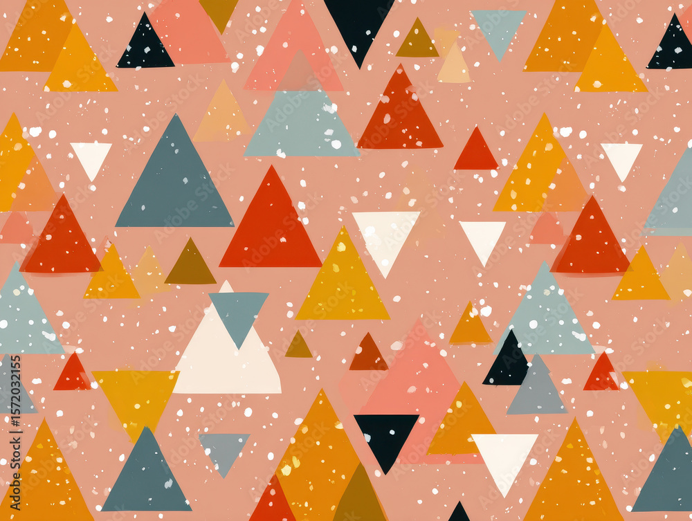 Poster retro triangle pattern background. abstract geometric seamless vector design.