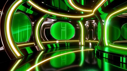 Futuristic Neon and Black Design