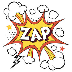 Fototapeta premium Comic explosion graphic zap