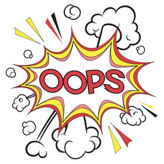 Comic oops speech bubble design