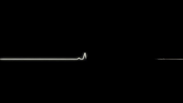 Animated Glowing Signal Line on Black Background Abstract Graphic
