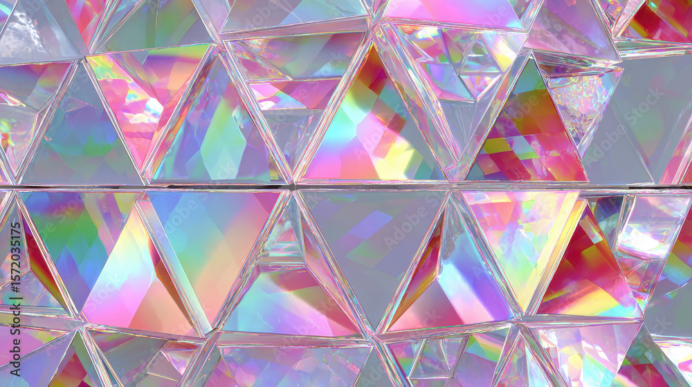 Poster iridescent triangle prism pattern abstract background texture