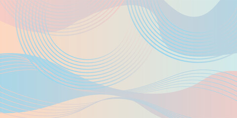 Soft abstract background with pastel gradient waves and circular lines