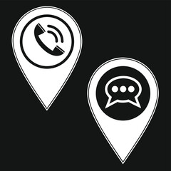 Communication icons on dark background