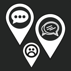 Communication icons on location markers