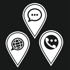 Communication icons on map markers