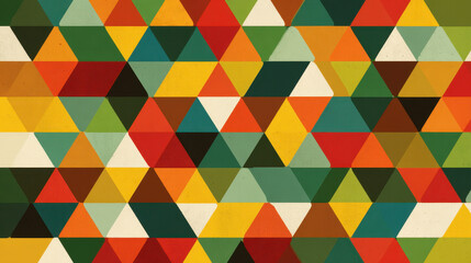 Obraz premium Retro Geometric Triangle Pattern - Colorful and Abstract Background