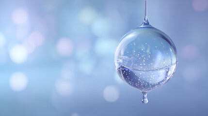 glass sphere on a blue background