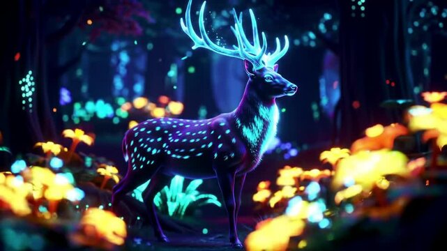christmas reindeer in the night