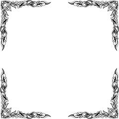 black and white frame with floral ornament