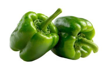 3D Render two green peppers are shown on a white background