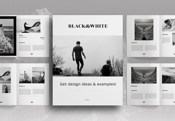 Black And White Minimal Photo Book Brochure Layout