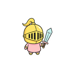 Cartoon Knight Ready for Adventure
