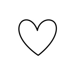 Minimalist Heart Outline on White Background