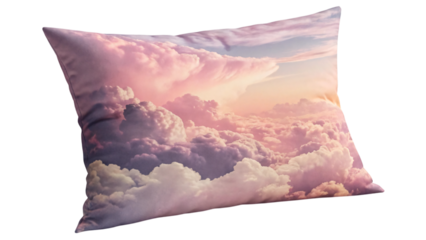 Soft fabric pillow isolated object, pillow like texture made of clouds.