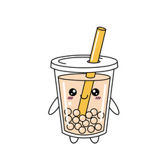 Kawaii Bubble Tea: Adorable Drink Illustration