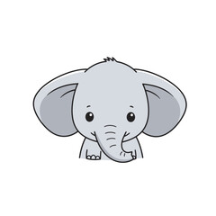 Adorable Baby Elephant Illustration for Children's Designs