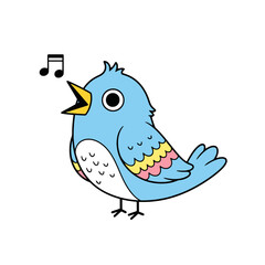 Singing Bluebird Illustration