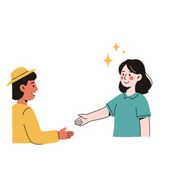 Fototapeta premium Welcoming Gesture: Handshake Invitation