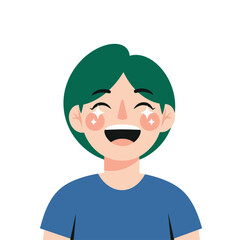 Joyful Cartoon Character with Sparkling Eyes