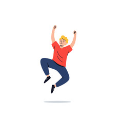 Joyful Celebration: Man Jumping with Excitement
