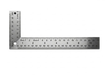 Metal ruler, a precise measuring tool, isolated on a white background