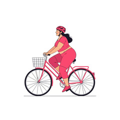 Fototapeta premium Woman Cycling: Active Lifestyle Vector Illustration