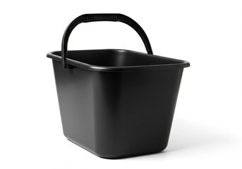 Black Plastic Rectangular Utility Bucket with Handle