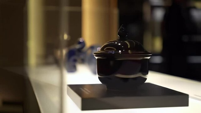 Red decorative objects display