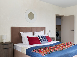 interior design. interior photography of an apartment for rent. One-room apartment with a simple...