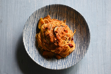 ナスとツナのトマトパスタ