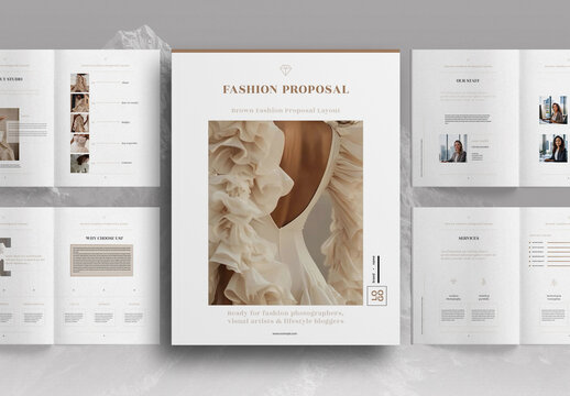 Caramel Brown Fashion Studio Brochure Layout