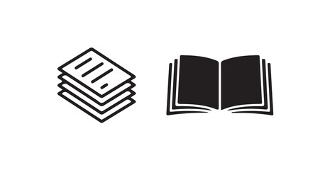 Book icon. Simple book symbol, isolated book sign collection, Bookstore, vector illustration eps 10.