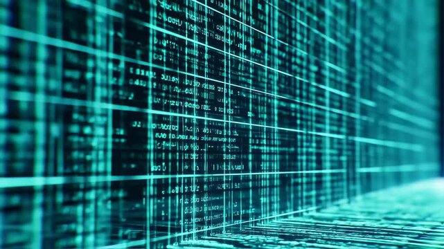 Abstract digital background with code, technology and big data concept animation loop, perfect loop