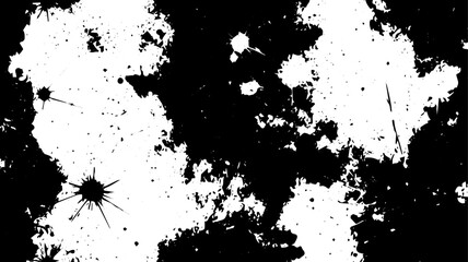 Ink Splatter Grunge Texture, Abstract Black and White Distressed Background Overlay