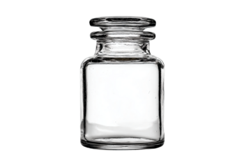 3D Render a glass jar with a small amount of water inside