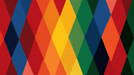 Overlapping Diamond Pattern: Vibrant Abstract Geometric Design