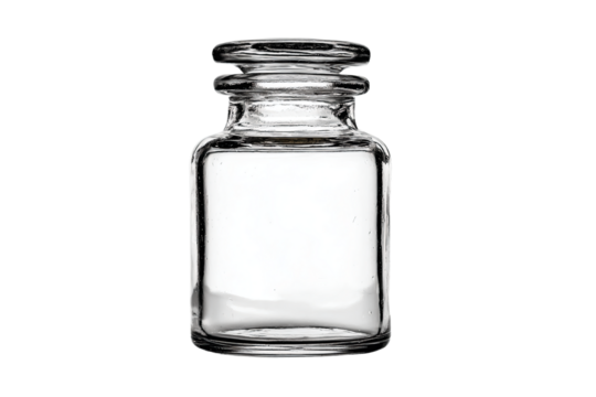 3D Render a glass jar with a small amount of water inside