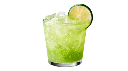 Refreshing Sudachi Soda Beverage with Ice and Lime Garnish for Cool Summer Enjoyment