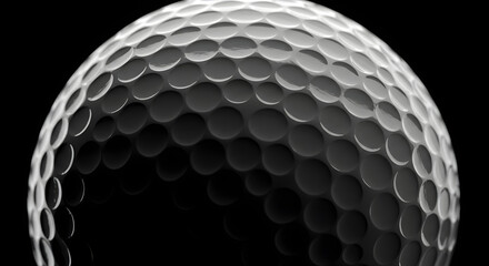 Closeup of Golf Ball with Dimples on Transparent Background for Sports and Recreation