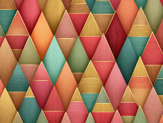 Abstract Geometric Triangle Pattern, Vibrant Pastel Colors